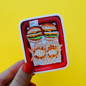 Double Date Burger & Fries Sticker
