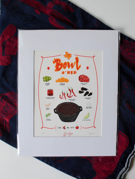 Texas Bowl O Red - Limited Edition Print