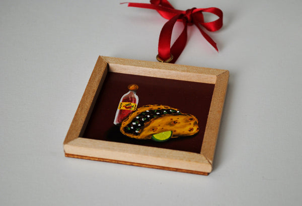 Street Taco and Hot Sauce Christmas Ornament