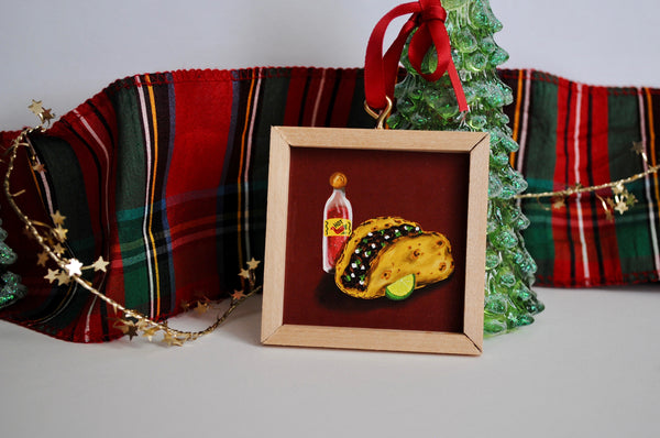 Street Taco and Hot Sauce Christmas Ornament