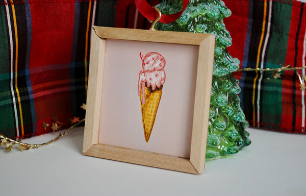 Peppermint Double Scoop Christmas Ornament