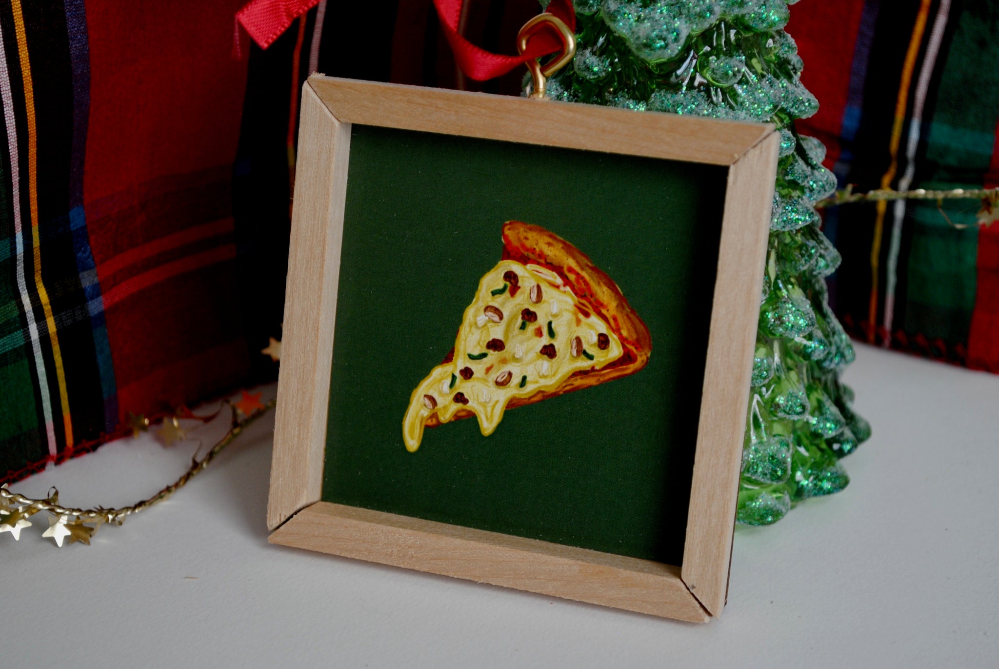Supreme Pizza Slice Christmas Ornament
