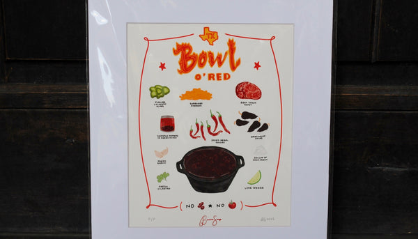 Texas Bowl O Red - Limited Edition Print