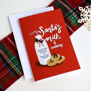 Santa's Milk & Cookies Card